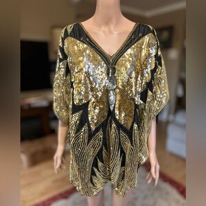 Anjumun Silk Sequined Top size XXL